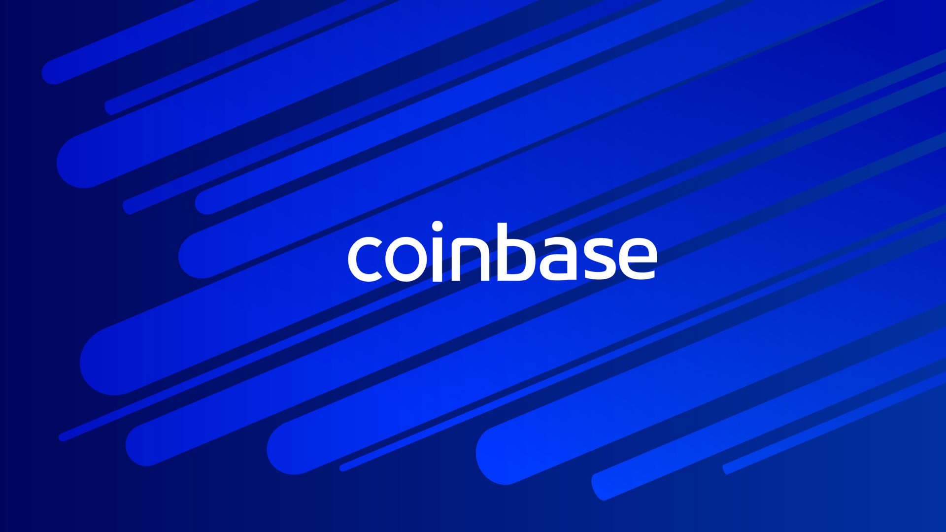 Coinbase cryptocurrency stock market name on abstract digital ba