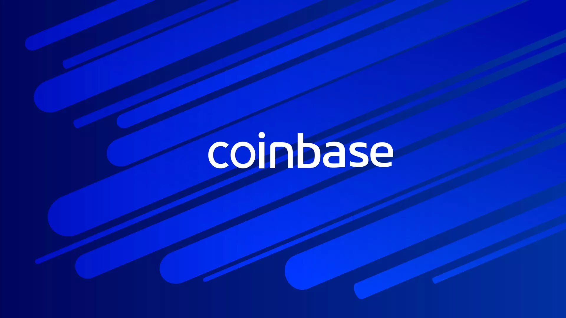 Coinbase cryptocurrency stock market name on abstract digital ba