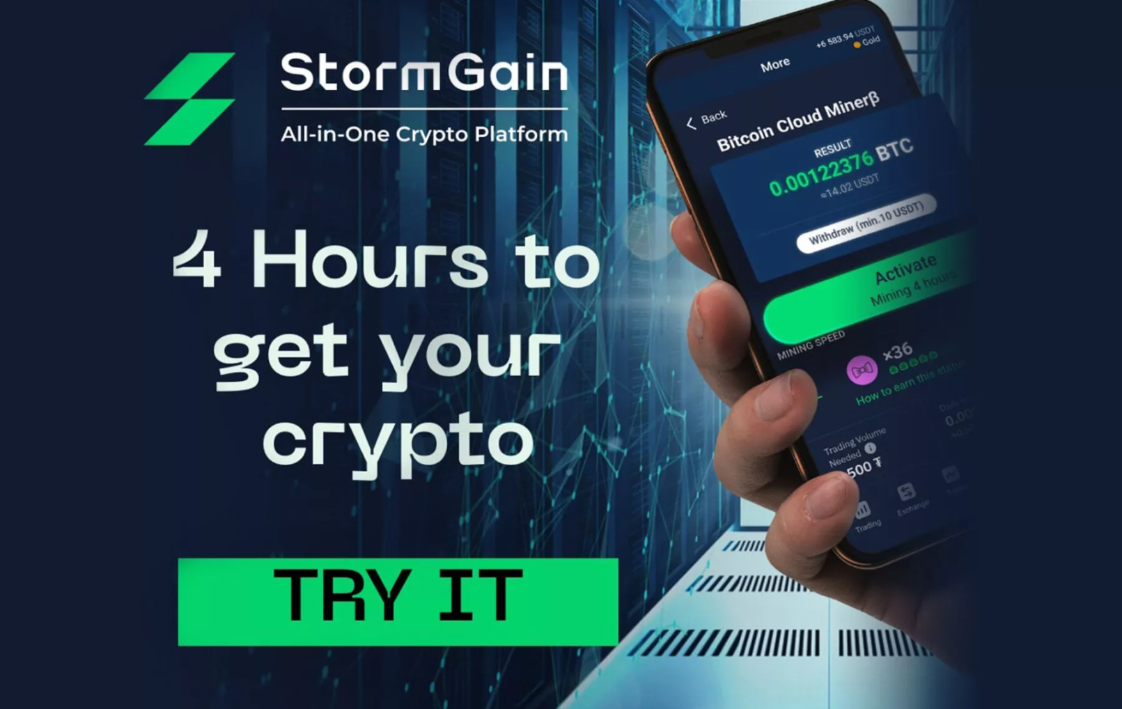 StormGain introduceert lucratieve cloudminer met geïntegreerde accounthandel