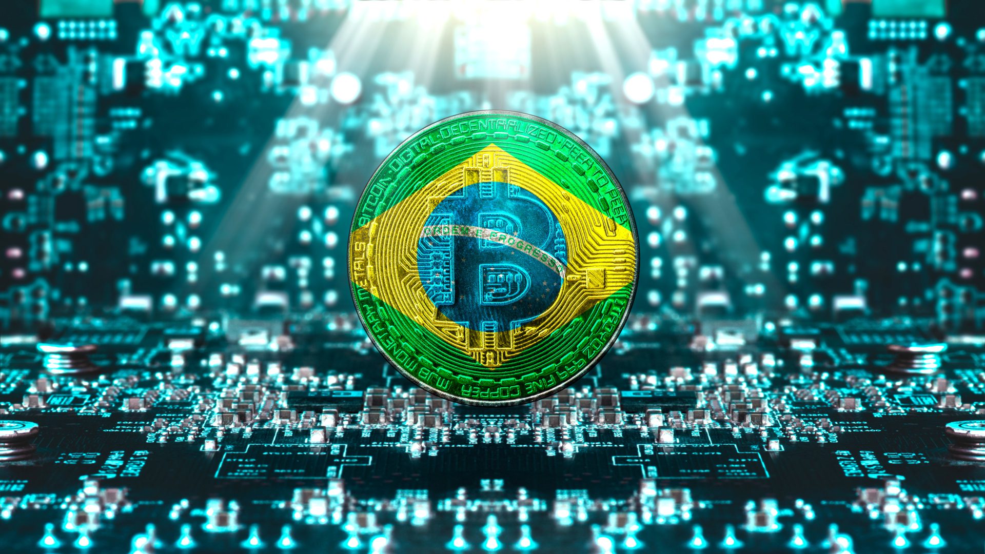 Brazilië Vlag Bitcoin BTC