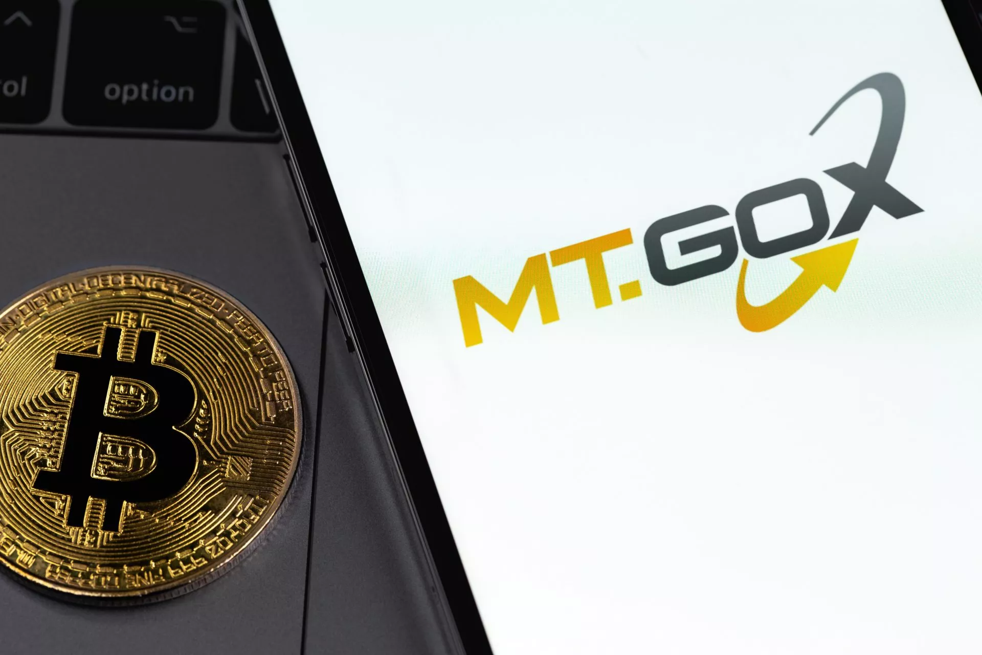 MT. GOX logo on screen smartphone