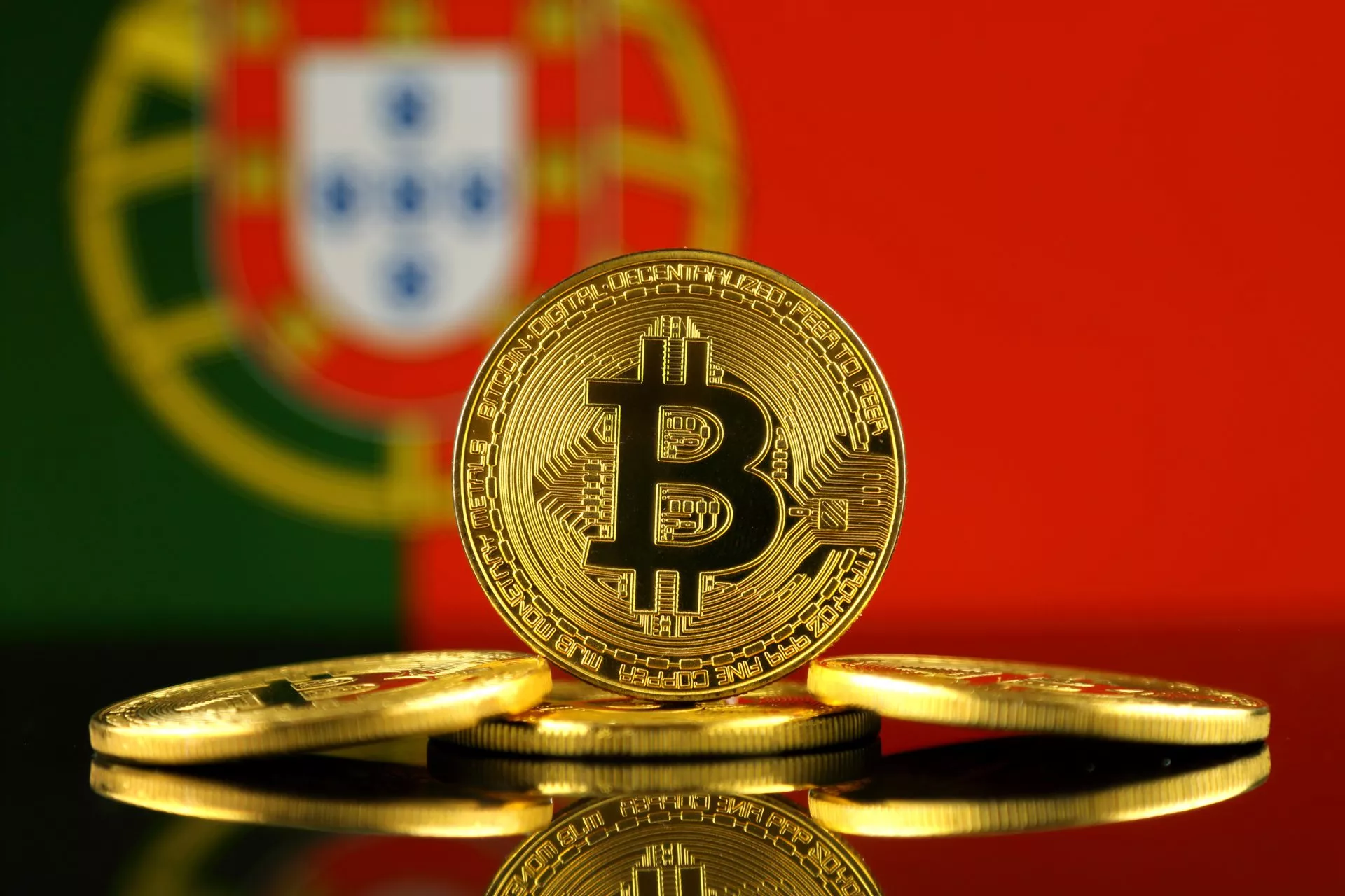 Portugal Flag Bitcoin BTC