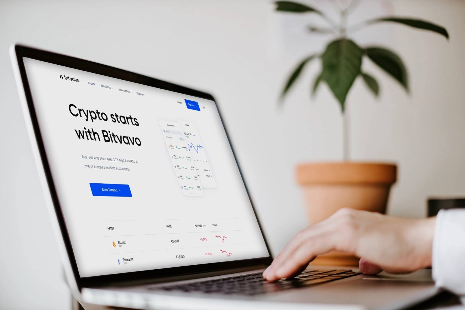 Bitvavo, laptop start