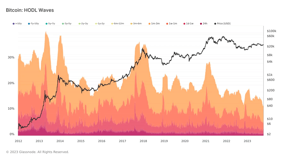 Bitcoin HODL Waves grafiek