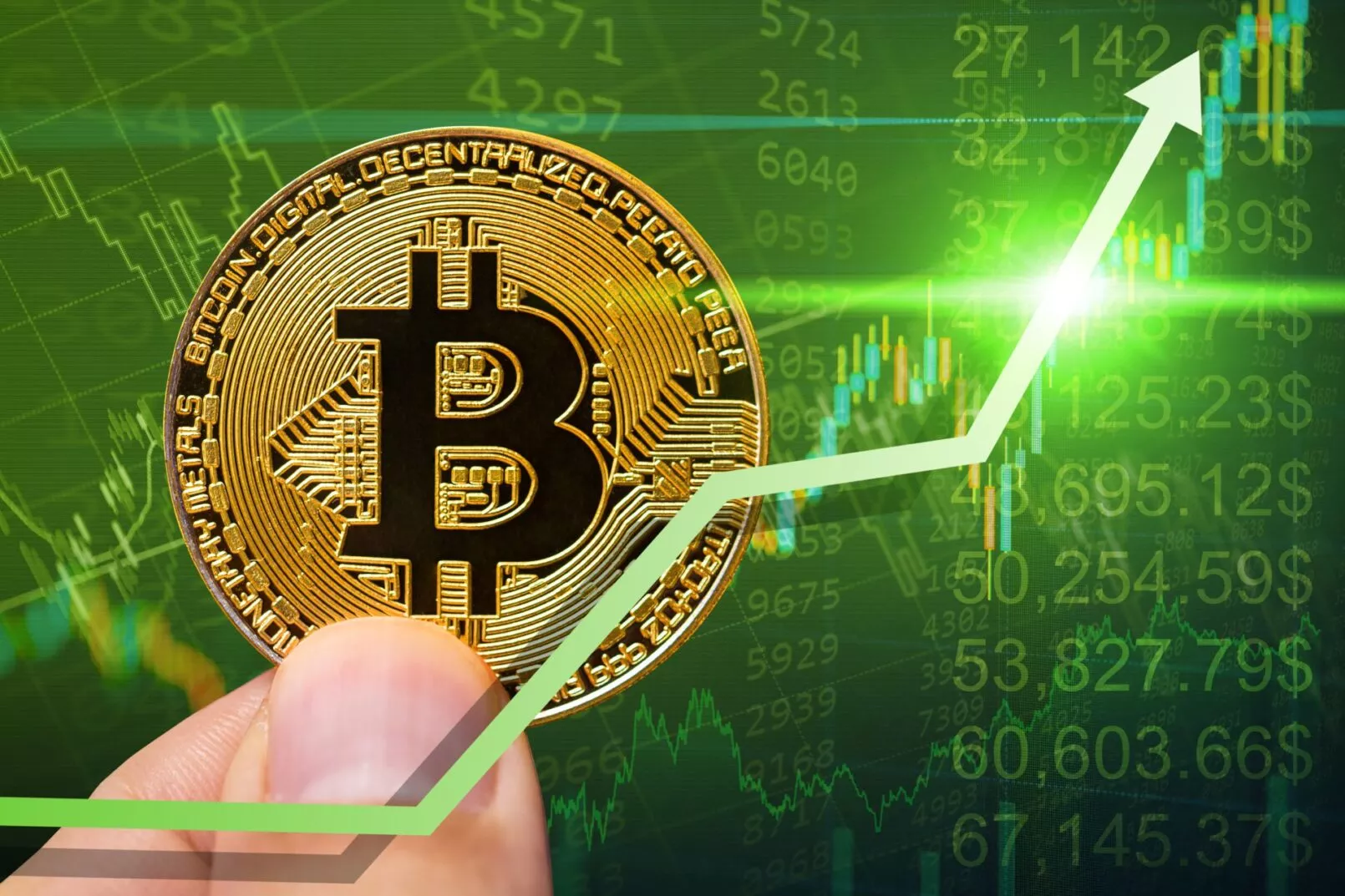 Bitcoin groen, Bitcoin stijgt