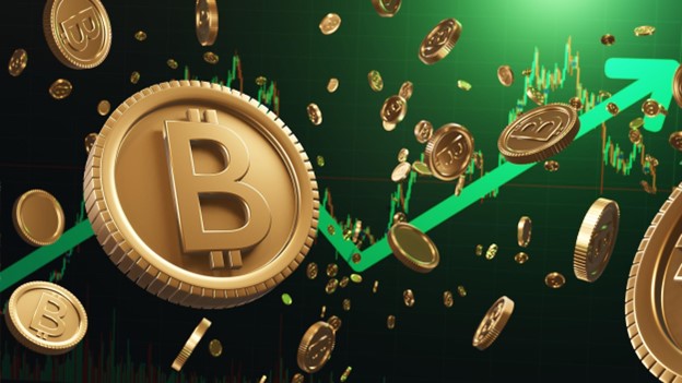 Bitcoin stijgt groen