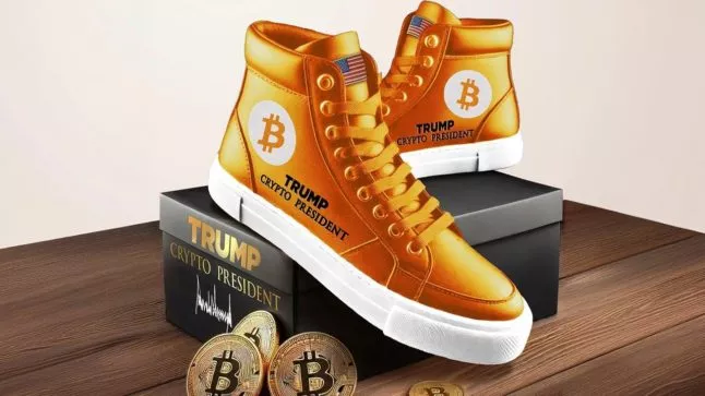 Donald Trump verkoopt Bitcoin schoenen, handelaren zien kansen 