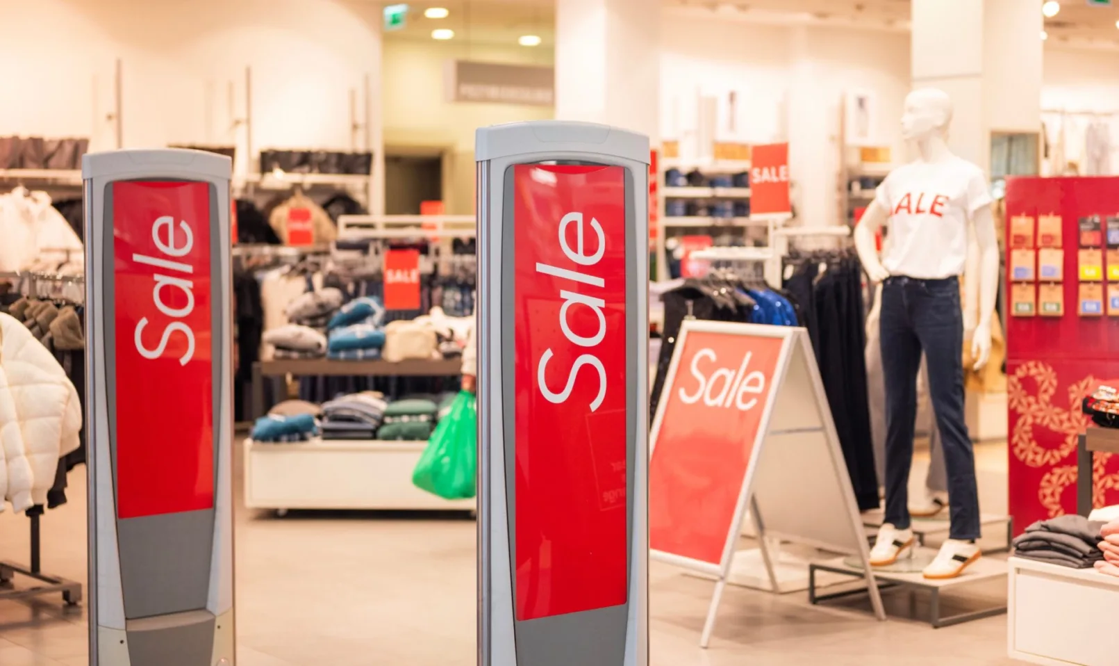 discounts in a store in a shopping mall