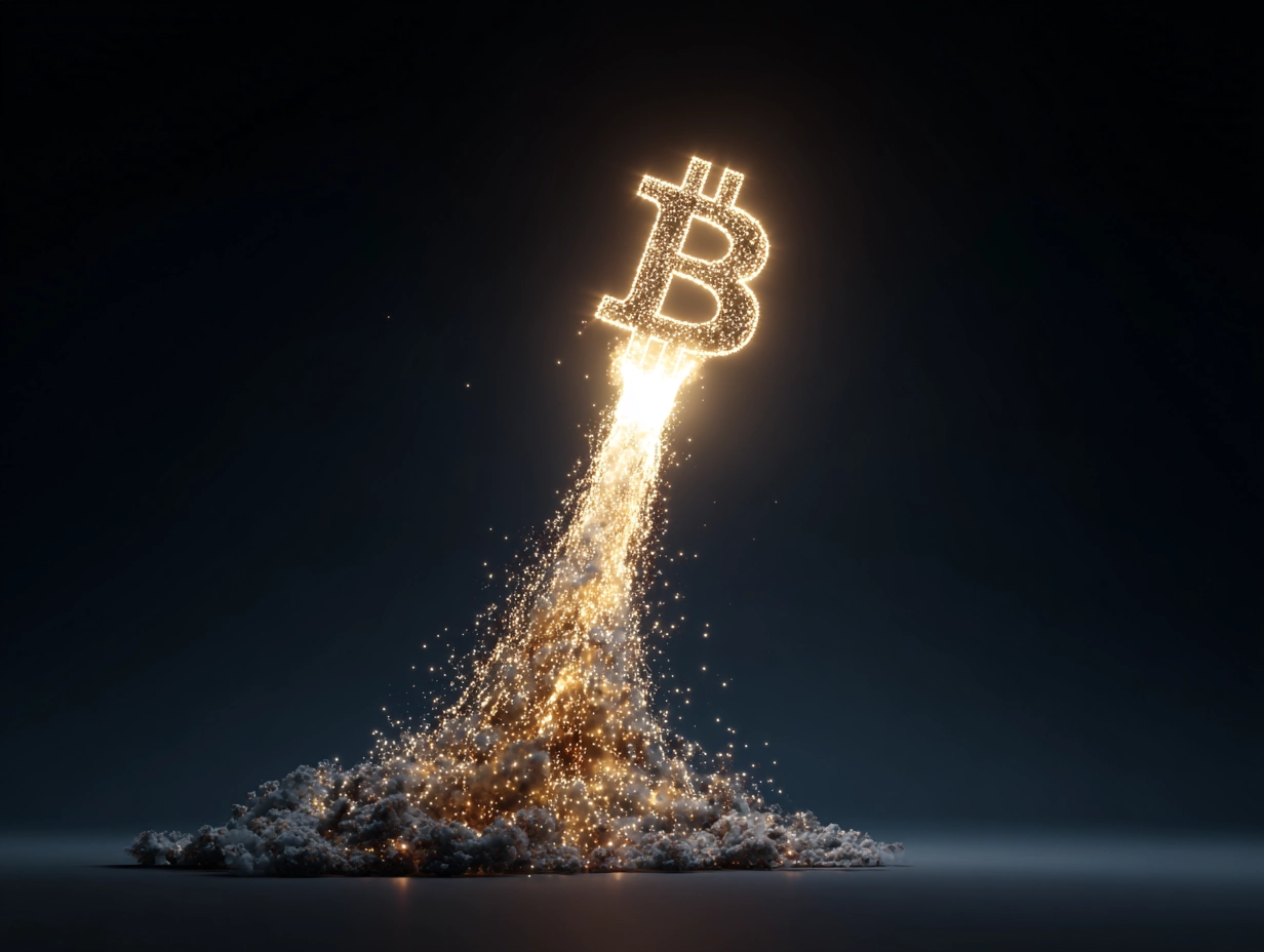 Bitcoin koers, bitcoin, bitcoin stijgt, rocketship