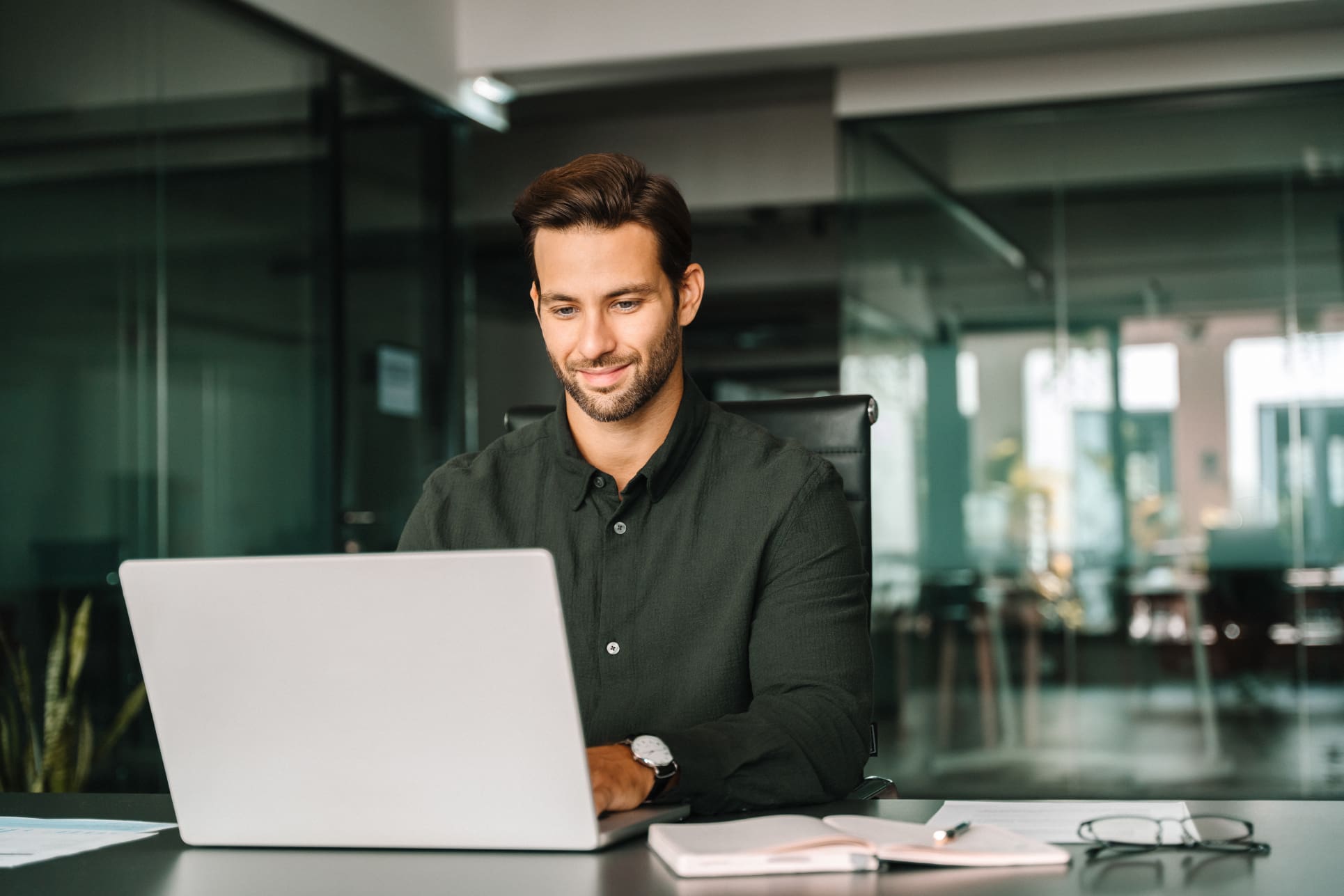 man behind laptop