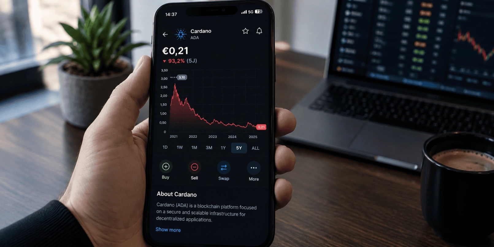 Cardano koers telefoon