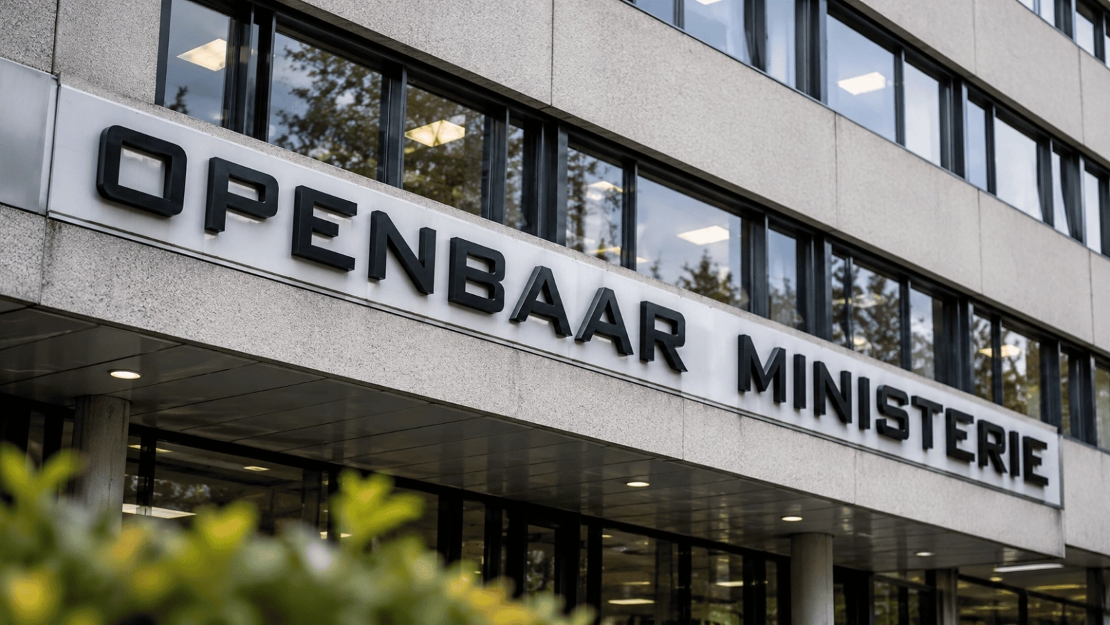 Gebouw van het Openbaar Ministerie met de naam boven de ingang