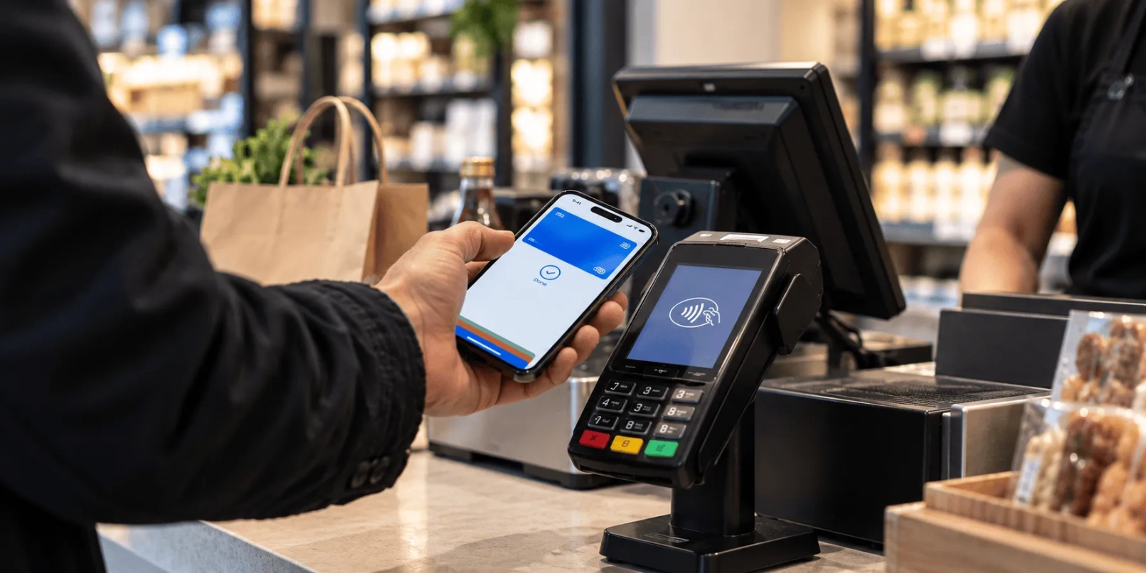 Contactloze betalingen telefoon winkel