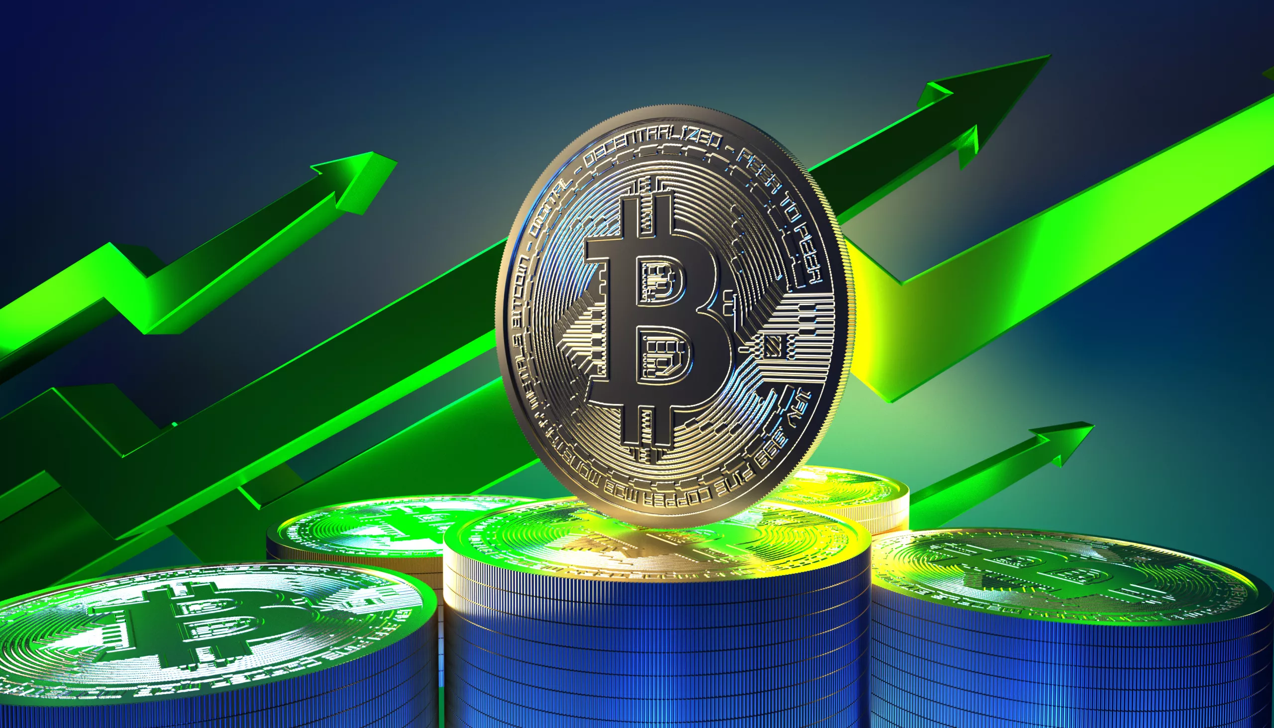 bitcoin btc up price green arrows