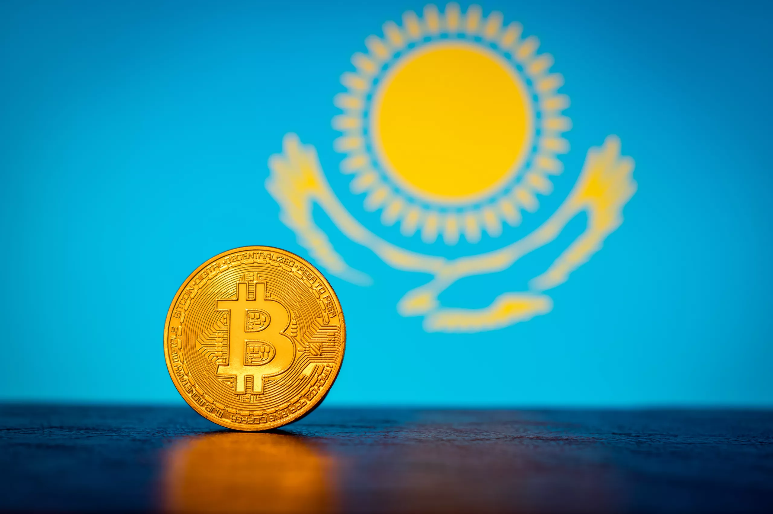 Bitcoin Kazachstan Flag