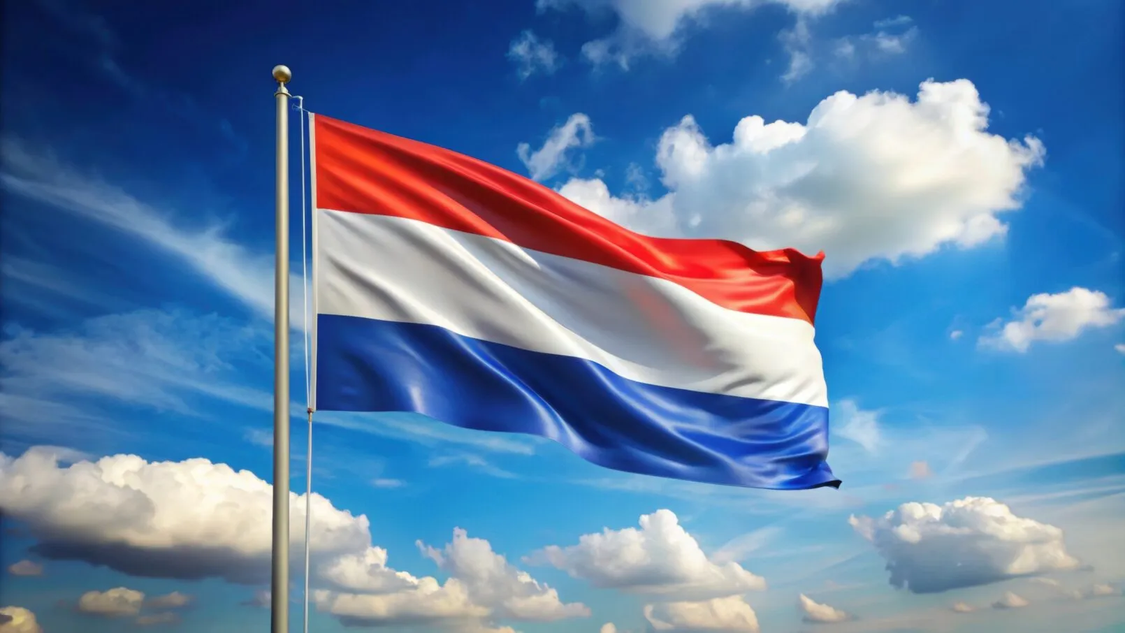 Dutch flag waving in the wind