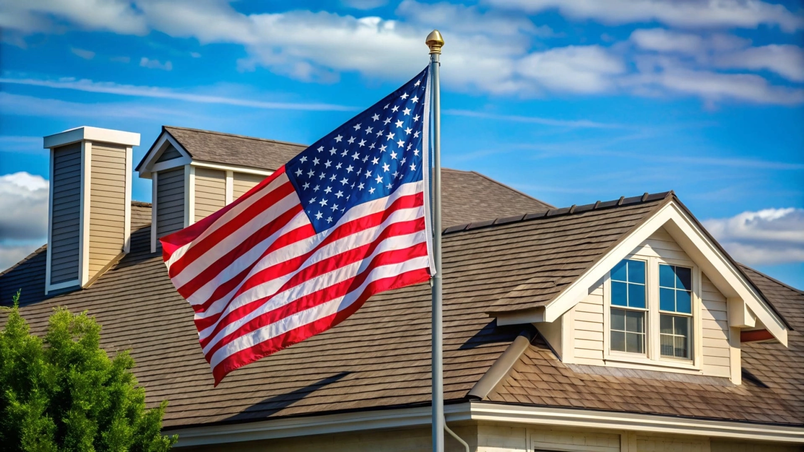 Amerikanische Flagge weht