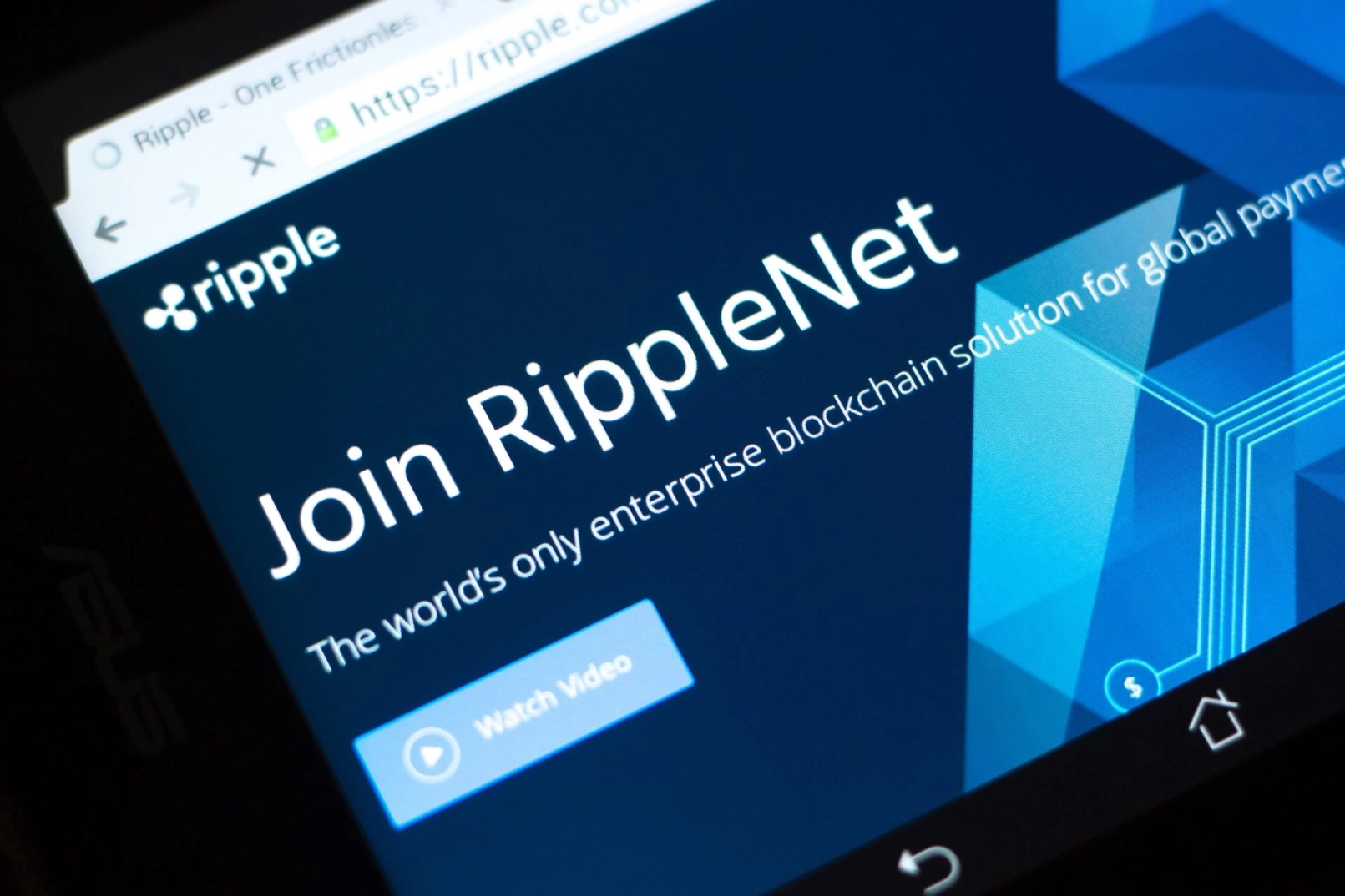 Rjasan, Russland – 29. März 2018 – Startseite der Kryptowährungswebsite von Ripple, ripple.com, auf einem PC-Bildschirm.