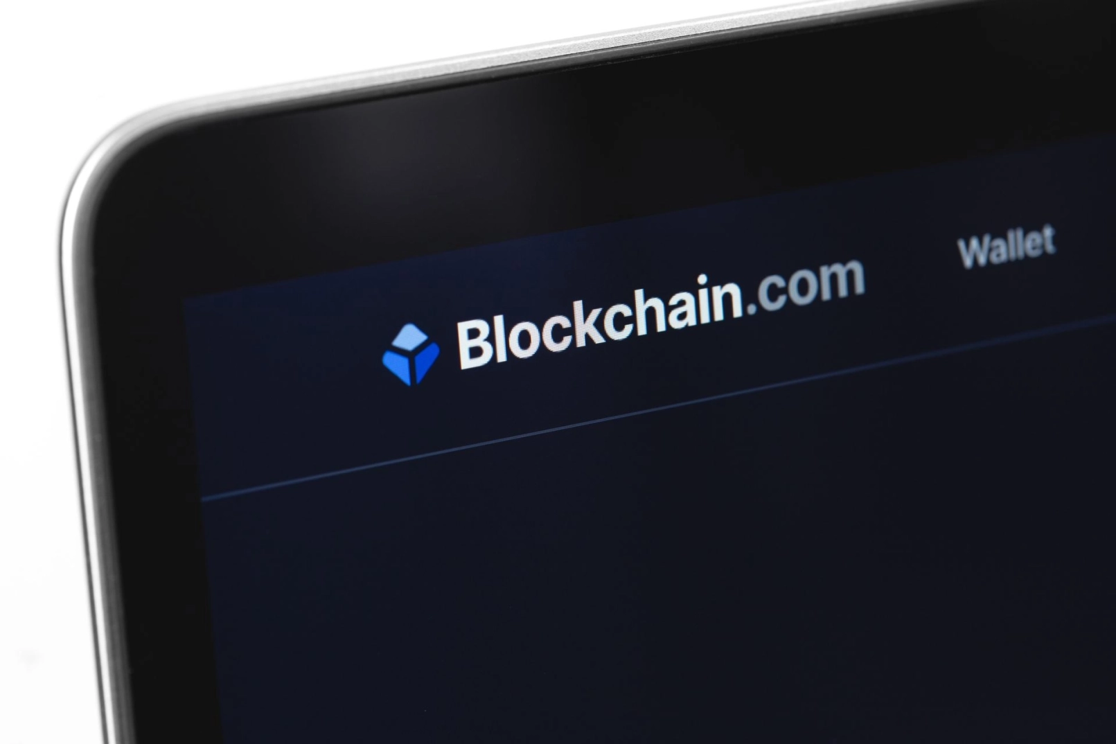 Blockchain-Website auf dem Display eines Notebooks