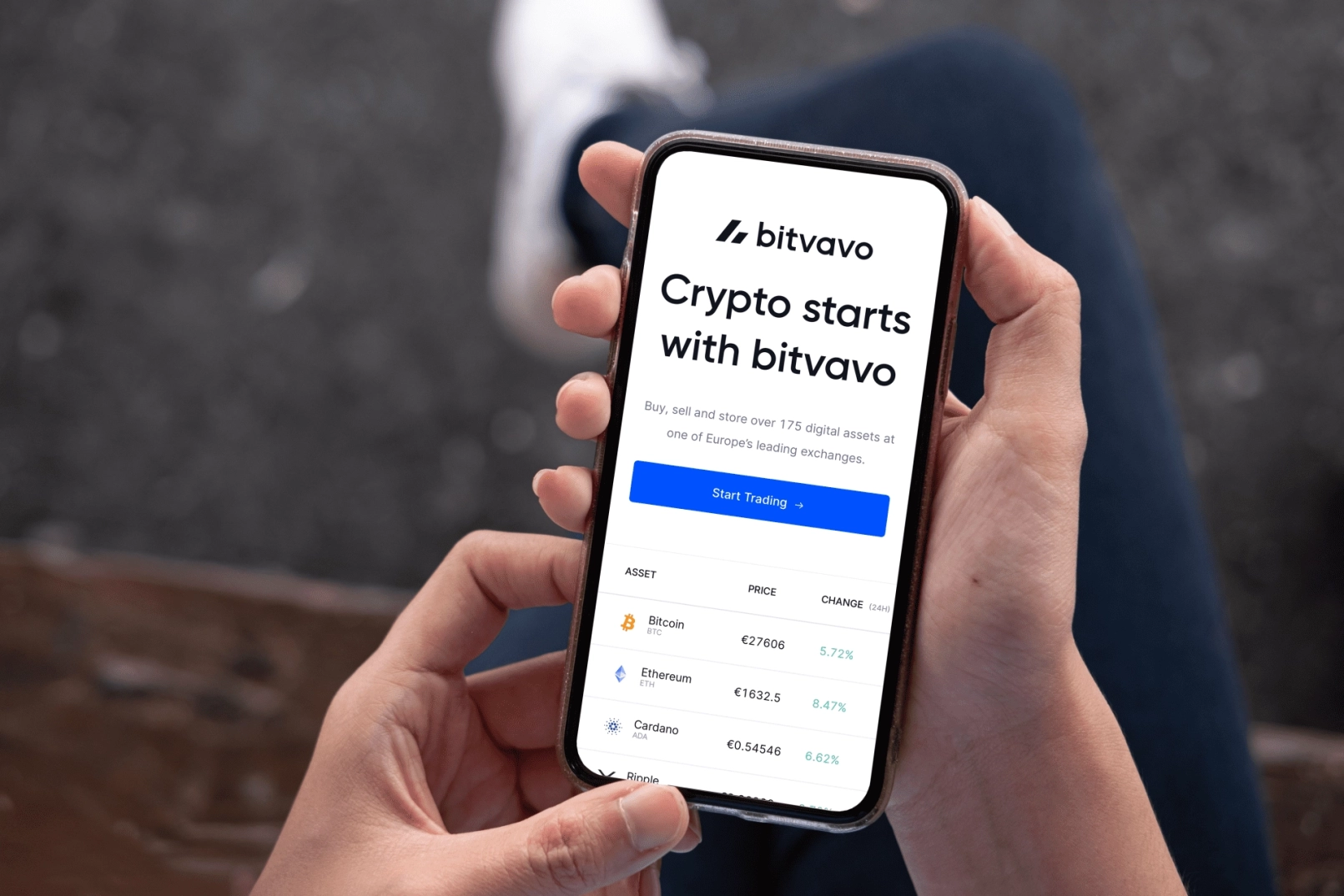 Bitvavo, mobiler Start