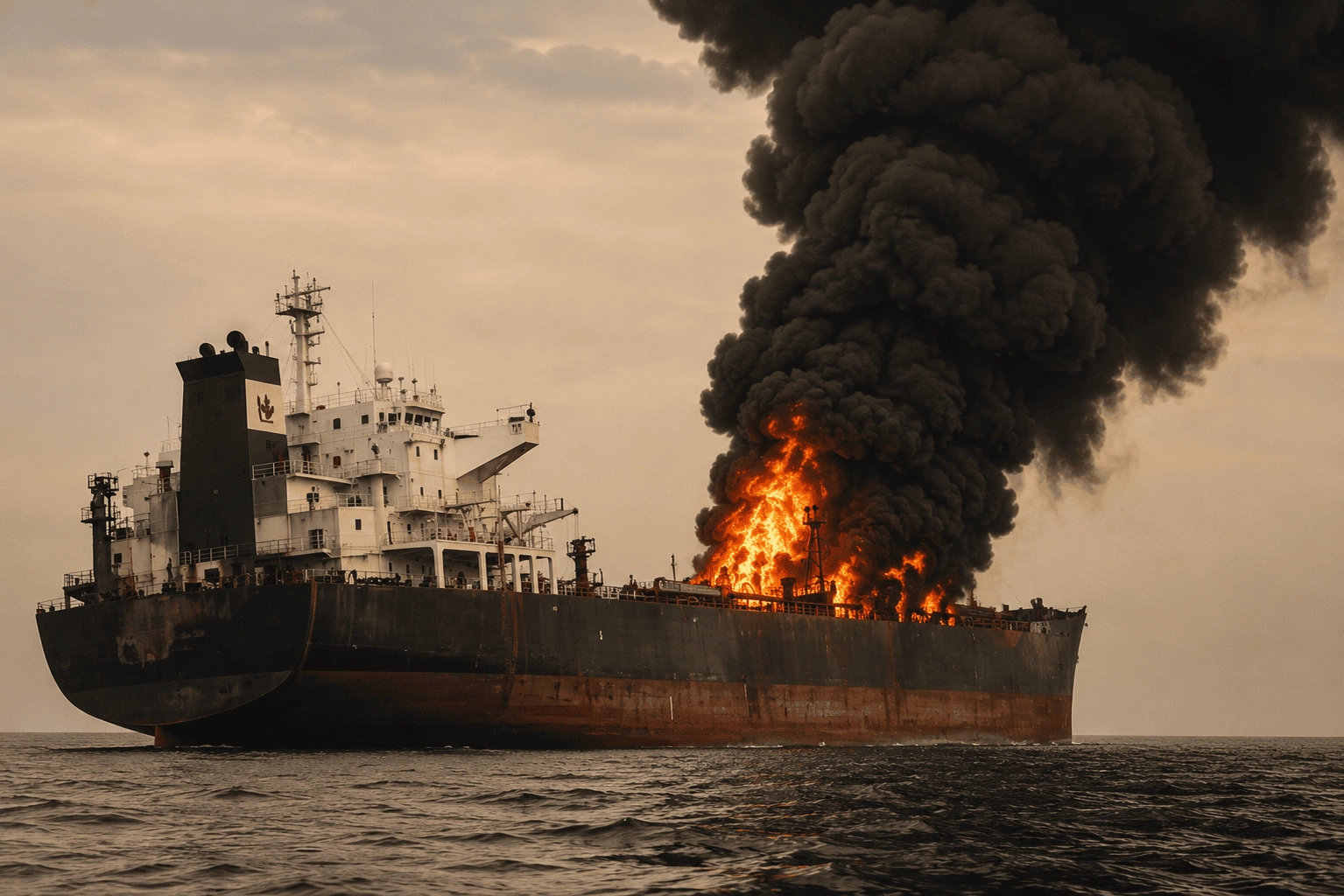 Öltanker in Brand