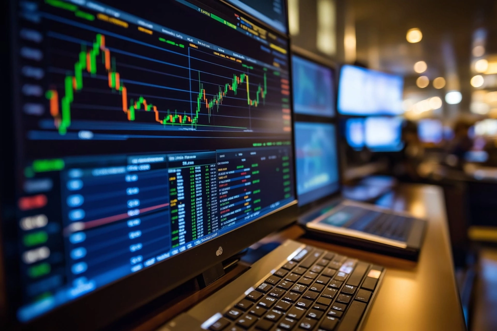 Graphique de trading cours ordinateur