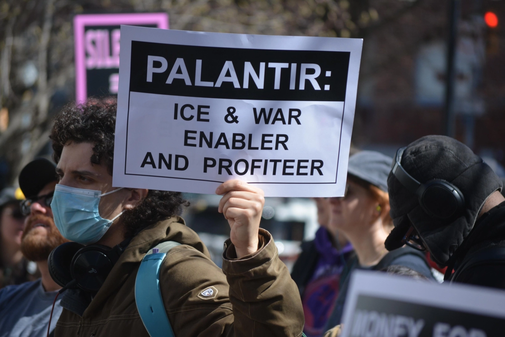Manifestation contre Palantir
