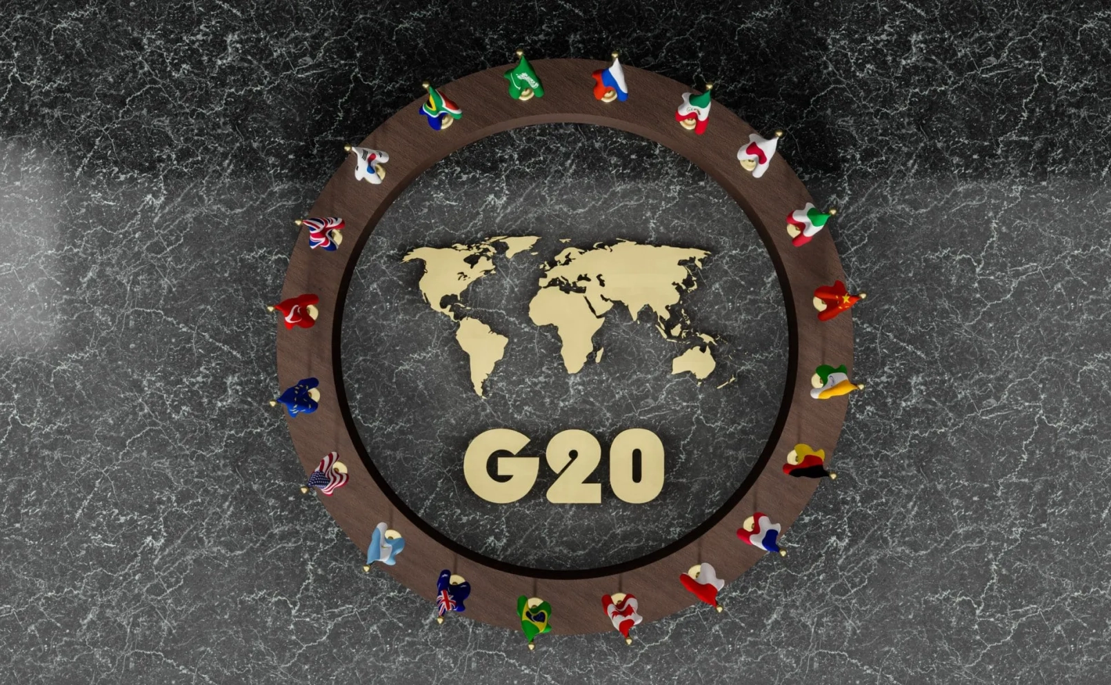 Drapeaux des pays membres du G20