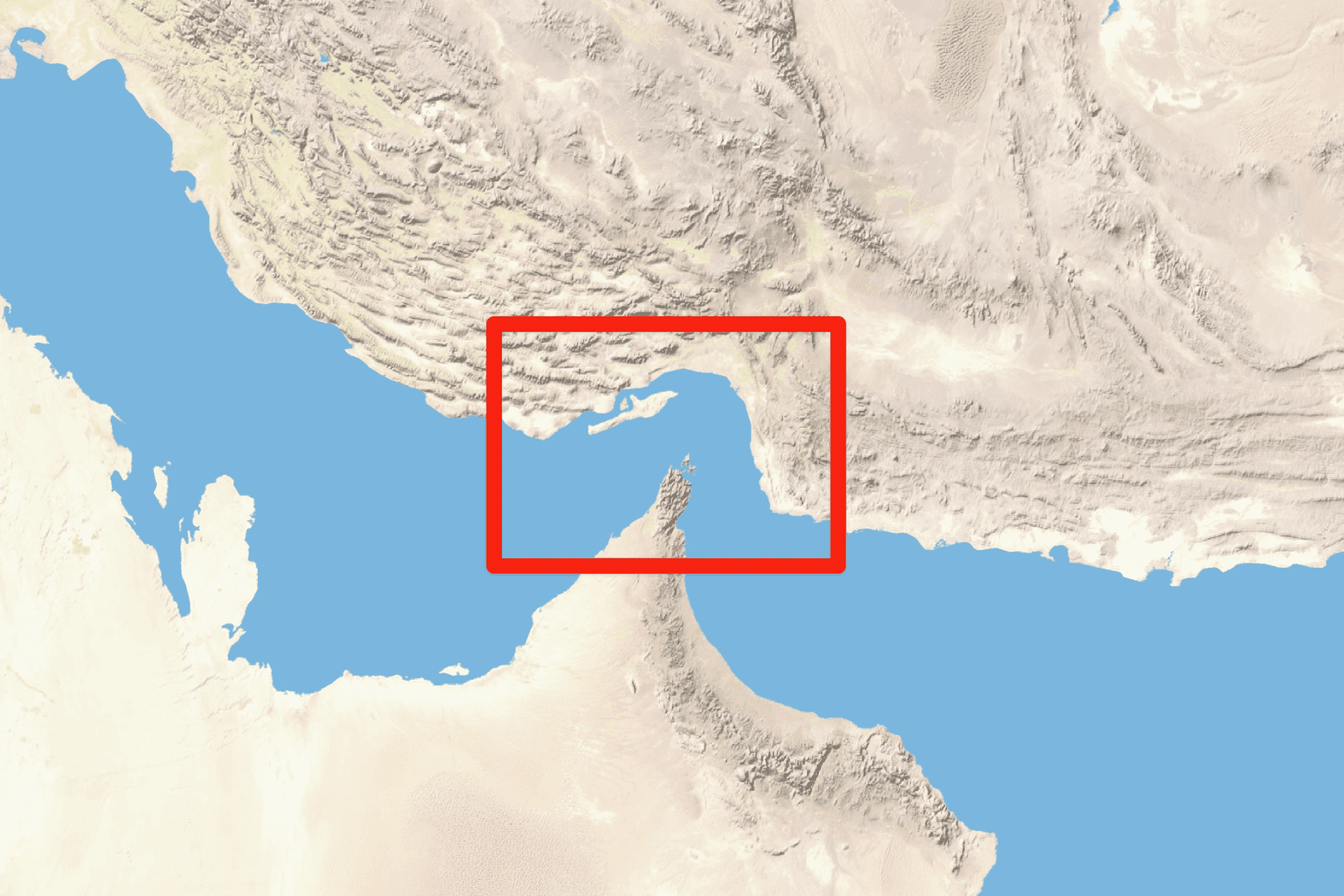 Een visualisatie van de Straat van Hormuz